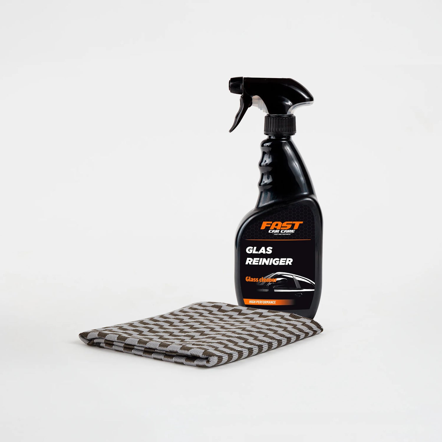 Fast Car Care Glashelder Pakket – Glasreiniger en Glasdoek